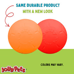 Jolly Pets Soccer Ball Orange 6 inch Vanilla Scented Rubber Chew Toy for Dogs