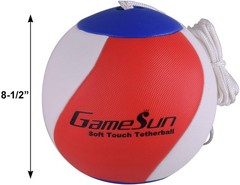 GAMESUN Tetherball Ball and Rope with Carabineer, Soft Touch, Portable Tether…