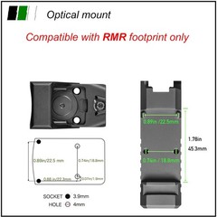 Shake Wake Green Dot Reflex Sight Zulisy OAK for RMR Cut Glock 20 44 MOS TP9SFX