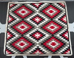 Erin Rhea Geometric Navajo-Style Western Ranch Show Pad Blanket Red Black 35×42