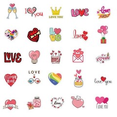 30Pcs Random Cute Love Theme Valentine’s Day Vinyl Waterproof Stickers Decals