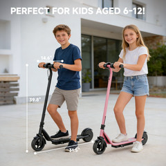 Ladped Electric Scooter Kids Ages 6-12, 250W Motor Max Speed 9MPH Escooter Black