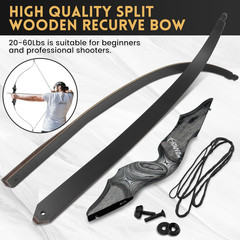 Black Hunter 60″ Takedown Recurve Bow – Bamboo Core for Archery & Hunting