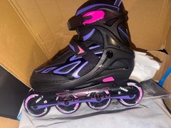 2pm Sports Adjustable Inline Skates w/ Light Up Wheels, Large Size 37.5-41