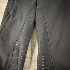 Equiline Riding Breeches Women Size IT 38 GB 6 Black Full Seat Silicone Grip
