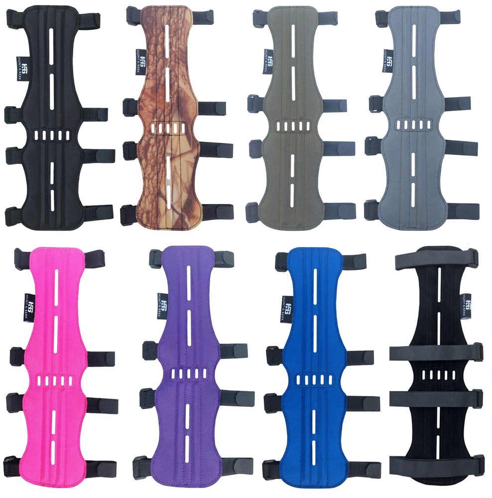 Hunt & Seek Fabric Archery Arm Guard 4 Adjustable Straps Forearm Wrist Protector