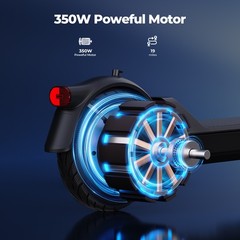 Electric Scooter Adults, 19 Miles Range,10″ Tires,Commuter, APP & Shock Absorber
