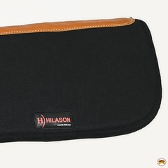 C-P100 Hilason Western Wool Felt Gel Horse Saddle Pad W/ Distressed Wear Leather