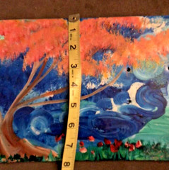 Landscape Painted Skateboard Deck Wall Art Paint Wall Art Not Signed
