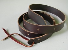 1 1/2″ x 6-foot BLACK Latigo, Full Grain USA Veg Tan Leather Western Cinch Strap