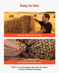 Knotless Slow Feed Hay Net, 5.91×5.91×5.91ft Round Bale, 1.65in PE