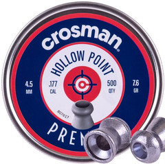 CROSMAN 500 Count HOLLOW POINT Premier 4.5mm .177 Caliber Pellets Hunting Target