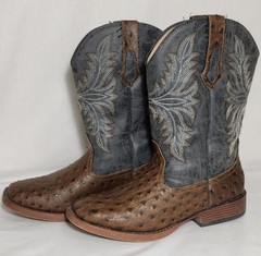 Roper Men’s Brown/Gray Leather Western Boots US 8.5D Style 09-020-0191-3378
