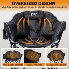 SLSY Oversized Heated Camping Chair Patio Lounge Chairs with 20000mAh Power Bank