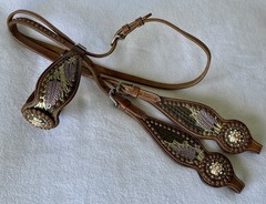 GORGEOUS Custom Crystal & Beaded Tack SET~HEADSTALL~BREAST COLLAR~HAND PAINTED