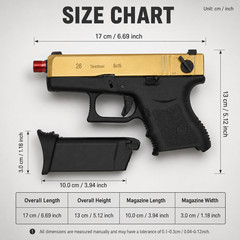 WE 26 Golden Style, 6mm GBB Airsoft Pistol, Full and Semi Auto Hop-Up System
