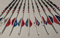 USA! Easton 6.5 Hunter Classic 300 Carbon Arrows Custom Dip/Crest & Blazer Vanes