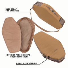 Allen Company Padded Crossbow Case Tan Zippered Carry Case with Backstrap