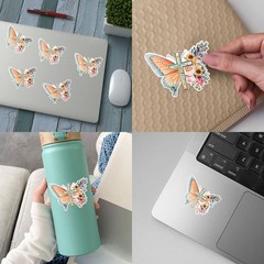 3Pcs Christian Jesus Floral Butterfly Vinyl Decal – Inspirational Bible Verse