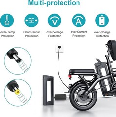 36V Battery Charger Adapter for Phantomgogo Phantom Gogo R1 Commuter Scooter