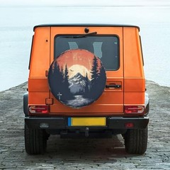 Spare Tire Cover Mountains Sunset Landscape Wheel Covers Weatherproof