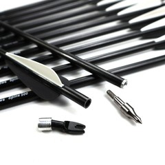 12PCS 30inch Fiberglass Arrows Spine 500 For Compound & Recurve Bows Hunting