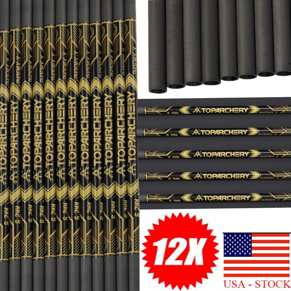 33″ DIY Pure Carbon Arrow Shafts Inner Diameter 6.2mm SP300-600 Hunting Shooting