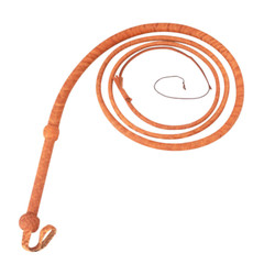 Real Leather Bull Whips 04 Feet Long 12 Plait Tan Color Bullwhip Loud Crack