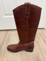 These Frye Melissa Button Riding Boots in Cognac Brown US 7.5B 4001 K 11