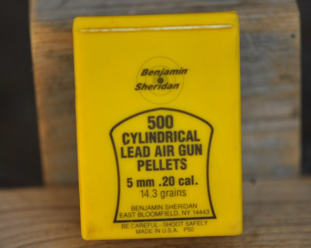 Benjamin Sheridan 5mm .20 Cal 14.3 Grains Cylindrical Lead Air Gun Pellets