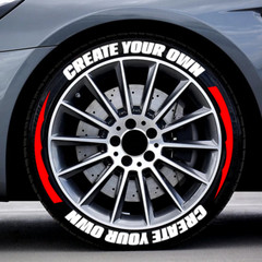 Custom Tire Lettering Stickers 14-22 inch Personalized Text Decals 8pc