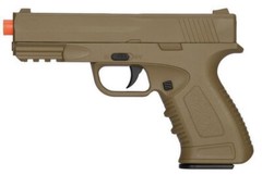 High Quality Metal Body and Magazine Airsoft Spring Pistol Shoot 240 FPS Tan