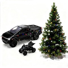 1/32 Cyber Pickup Toy Truck with RV and ATV Motorcycle Alloy Truck Model with So
