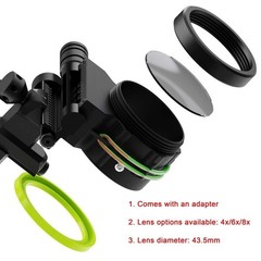 5Pin Archery Sight Compound Bow 4X 6X 8X Lens.019″ Micro Adjustable Hunt RH LH
