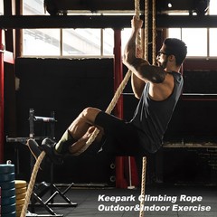 Keepark 10ft Gym Climbing Rope – Natural Hemp Rope Climbing Rope1.5 Inch in D…