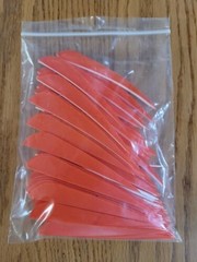 4 inch Feathers Right Wing Parabolic Cut 100 pack Orange