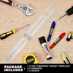 Epakh Axe Throwing Target Template Stainless Steel Black, Blue, Red
