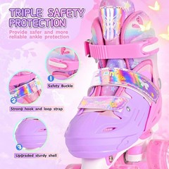 Roller Skates for Girls Boys Kids Age 4-6 5-8 6-12 8-12 with Light Up Wheels,…