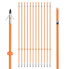 6/12pcs Bowfishing Arrows Fiberglass Broadheads Archery Bow Fishing Hunting 8mm