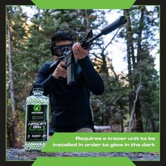 Aim Green Tracer Biodegradable Airsoft BBS, Glow-in-The-Dark BBS, 3,000 Count…
