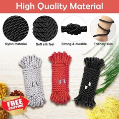 Coldairsoap Silk Rope 3 Pack Black Red Sliver 32FT