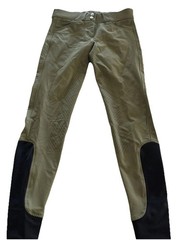 Dover Saddlery Tech Silicone Full Seat Breeches 24 R Olive Green Equestrian