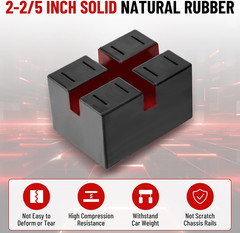 4-Pack Solid Rubber Pinch-Weld Blocks for Auto Lift Jack Stand Protection