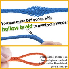 9KM 350lb 1mm Hollow Braided Dyneema Line Strong and Durable Braided UHMWPE Cord