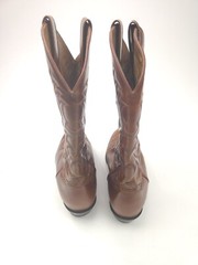 ARIAT Mens Leather Western Cowboy Boots Brown Patterned Style #34740 Size 8.5 D