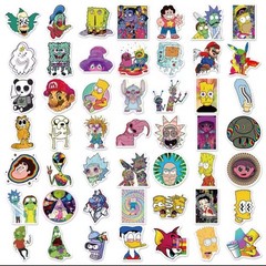 25 Piece Mix Lot 2” Psychedelic Cartoon Stickers, Water Bottle, Vinyl