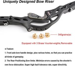 19″ ILF Recurve Bow Riser Handle Takedown Archery American Hunting Brass Weight