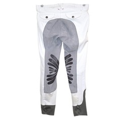 Devon-Aire White Dressage Full Suede Seat Silicone Grip Knee Patch Breeches 30