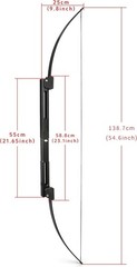 55» Folding Bow and Arrow Set 35 LB Aluminum Alloy Riser Recurve Bow Practice