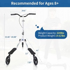 3 Wheel Foldable Scooter Swing Scooter Tri Slider Kick Wiggle Scooters Push D…